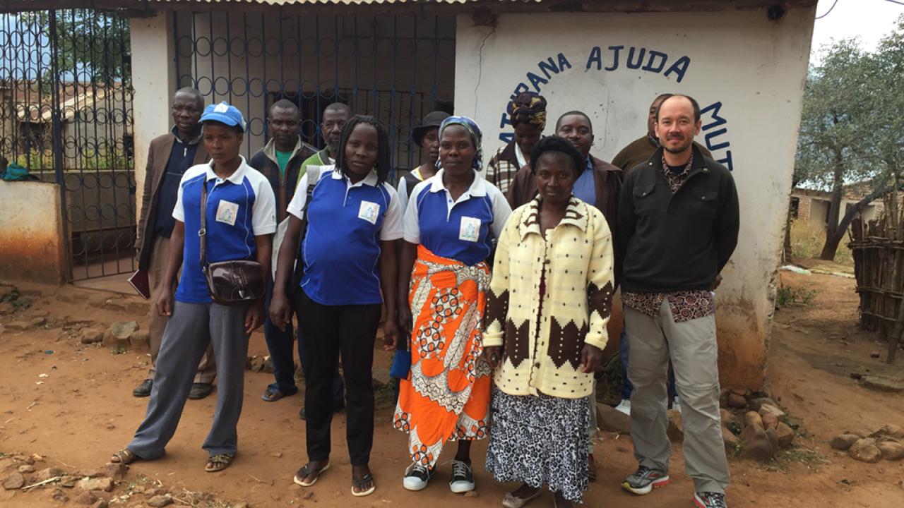 Dean Yang (right) with Kubatsirana mutual aid group activists in Mozambique Mozambique