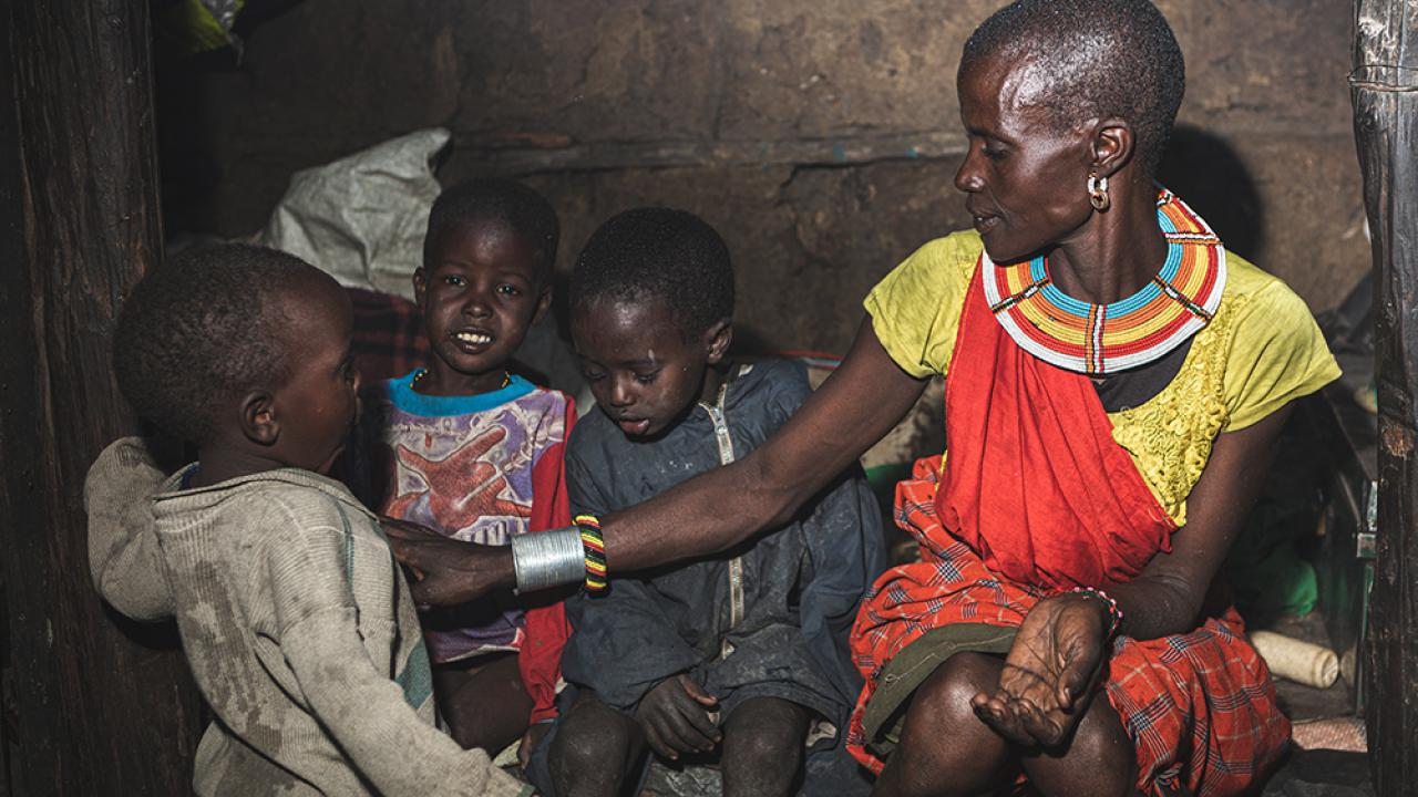 A mother and her children in Samburu, Kenya in January, 2020. Photo credit: Pablo Delvaux mother and children in Samburu, Kenya